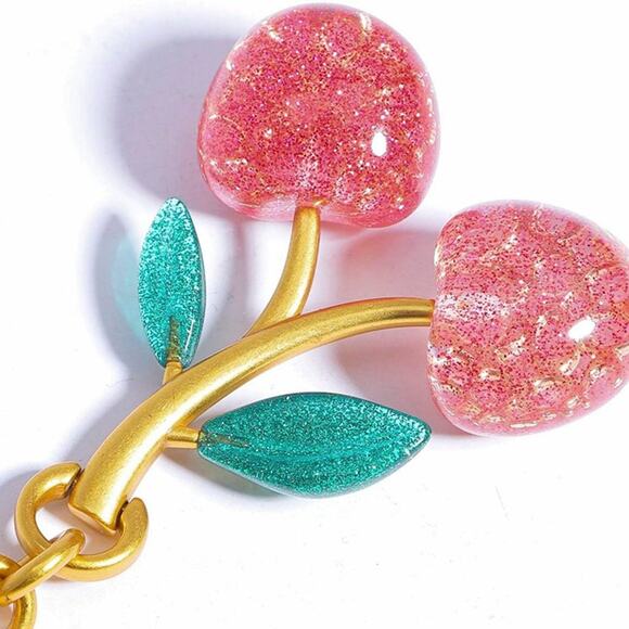 Keychain Cherry Bag Charms Purse - Crystal Pink - Picture 3 of 6